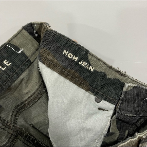 American Eagle Mom Jean Camo Corduroy Green Pants - Picture 6 of 8